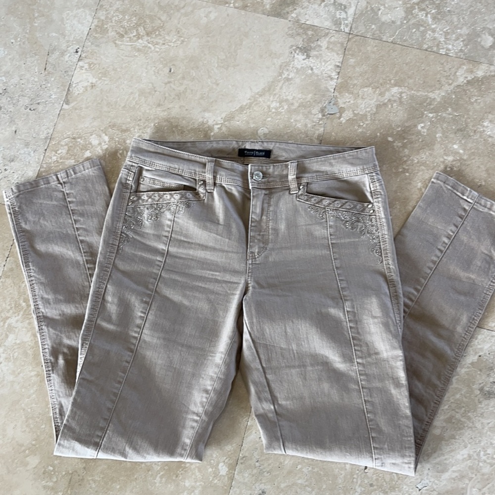 White House Black Market embellished slim leg jeans